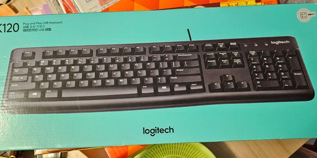 全新未開封logitech keyboard K120, 電腦＆科技, 電腦周邊及配件, 電腦