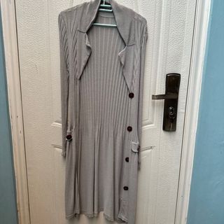 Long cardigan button dress rajut knit