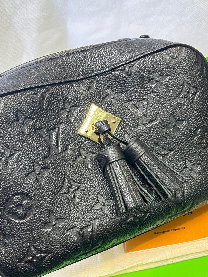Louis Vuitton Black Saintonge Monogram Emprinte Leather Crossbody Sling Bag  with LV receipt (M44593), Luxury, Bags & Wallets on Carousell