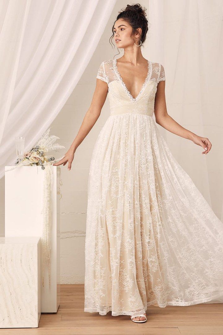 Lulus lace wedding dress sale