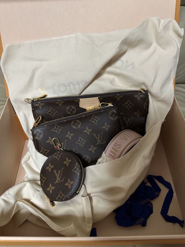 LV Multi Pochette Pink strap, Luxury, Bags & Wallets on Carousell