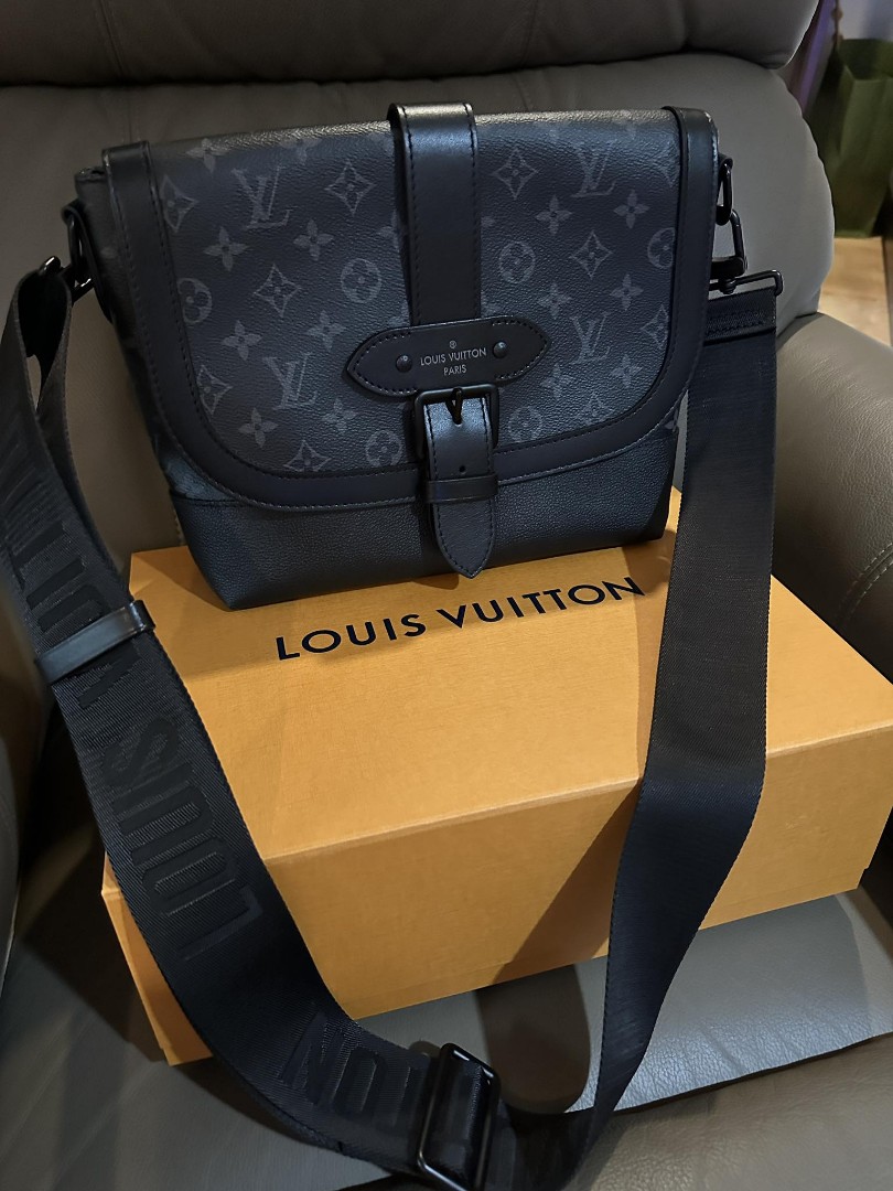 LV LOUIS VUITTON Saumur Slingbag Monogram Eclipse canvas Authentic w Box  Receipt