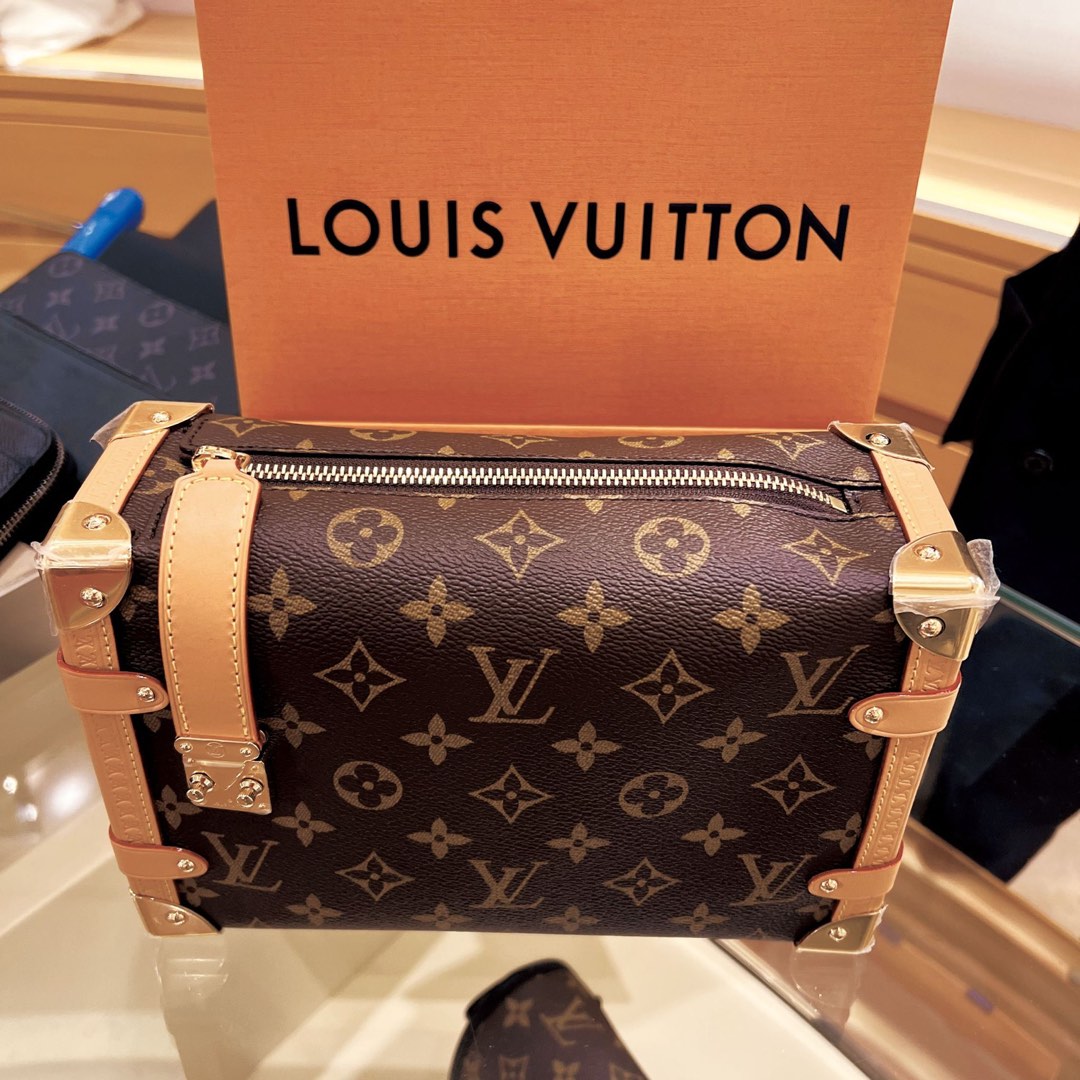 Replica Louis Vuitton Side Trunk Bag In Grey Monogram Denim M21460