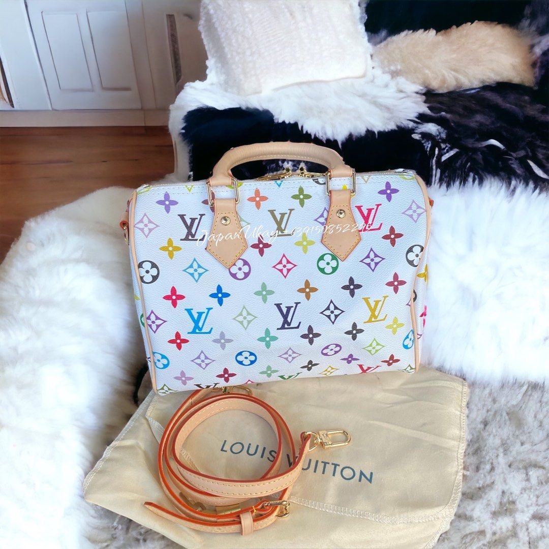 Preloved. LV Papillon White Multicolor (Japan), Luxury, Bags & Wallets on  Carousell