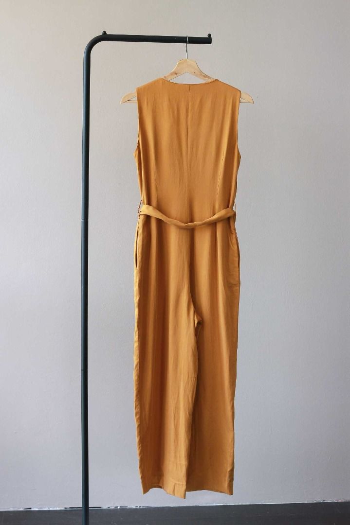 Massimo dutti yellow jumpsuit hot sale