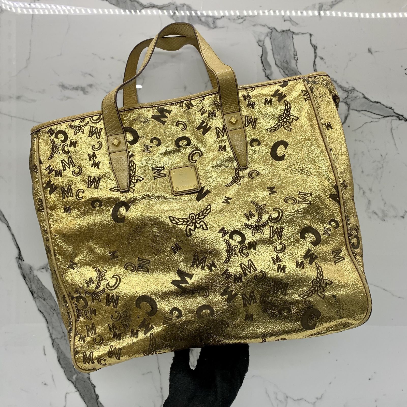 Mcm gold clearance tote