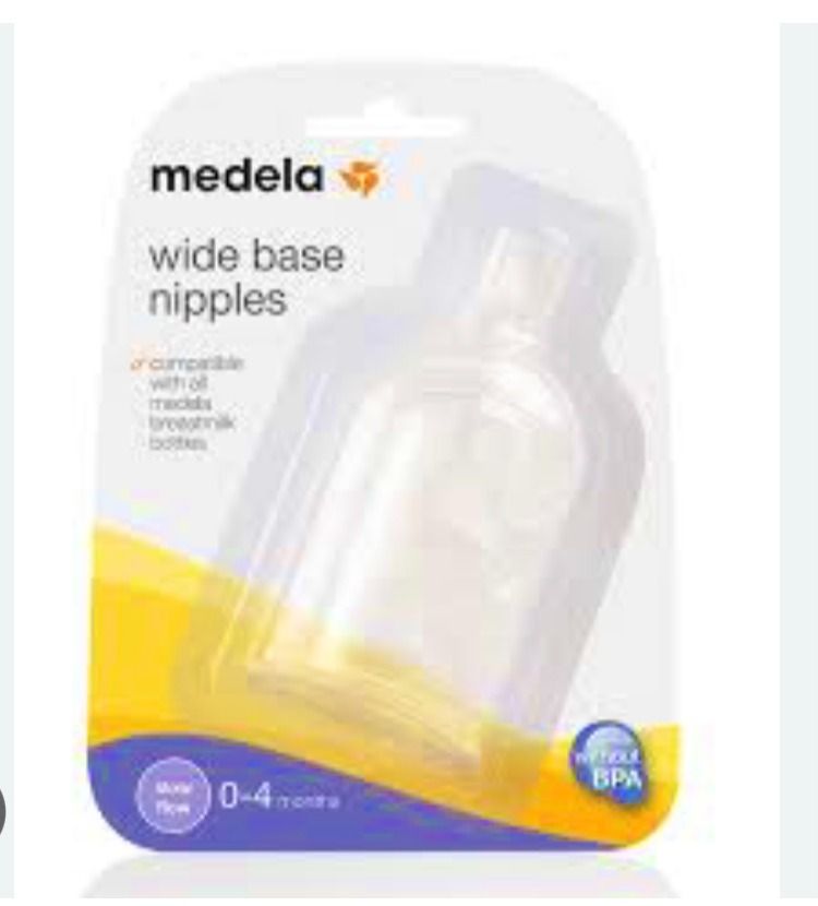 Medela 3 piece Wide Base Nipples, 04 months Slow Flow, NIP on Carousell