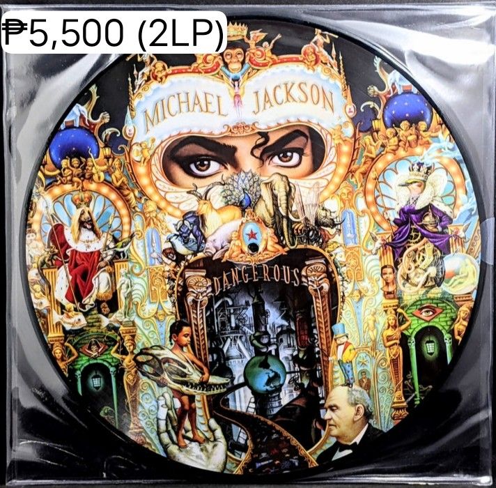Michael Jackson Dangerous vinyl record variation (Category: Vinyls) located in Manila. Submitted by ramonrobin.cruz (Listing ID 1244507534, Image 2). Description: Dangerous (Picture disc) = ₱5,500 Dangerous (2LP) = ₱5,500 all brand new sealed made in E.U..