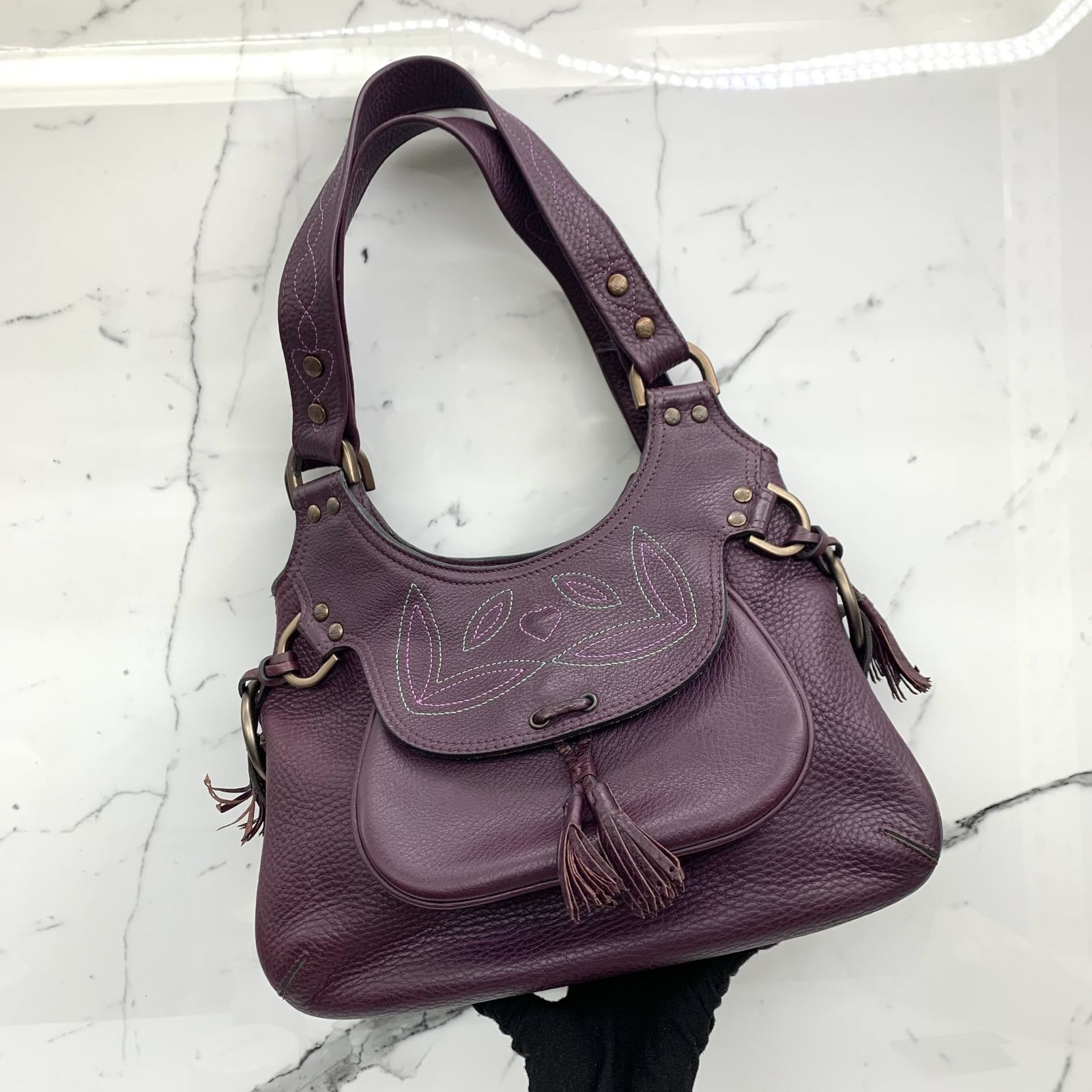 MULBERRY PURPLE LEATHER SHOULDER BAG 227030676 WE