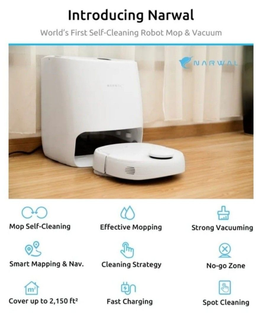 Narwal, Robot Mop & Vacuum With Automatic Mop Cleaning Station, TV & Home Appliances, Vacuum