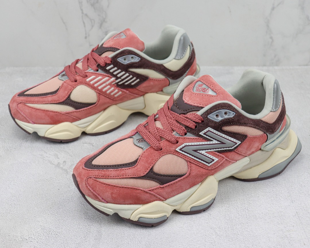 New Balance NB 9060 透气减震低帮运动休闲鞋男女同款砖红色, 男裝, 鞋