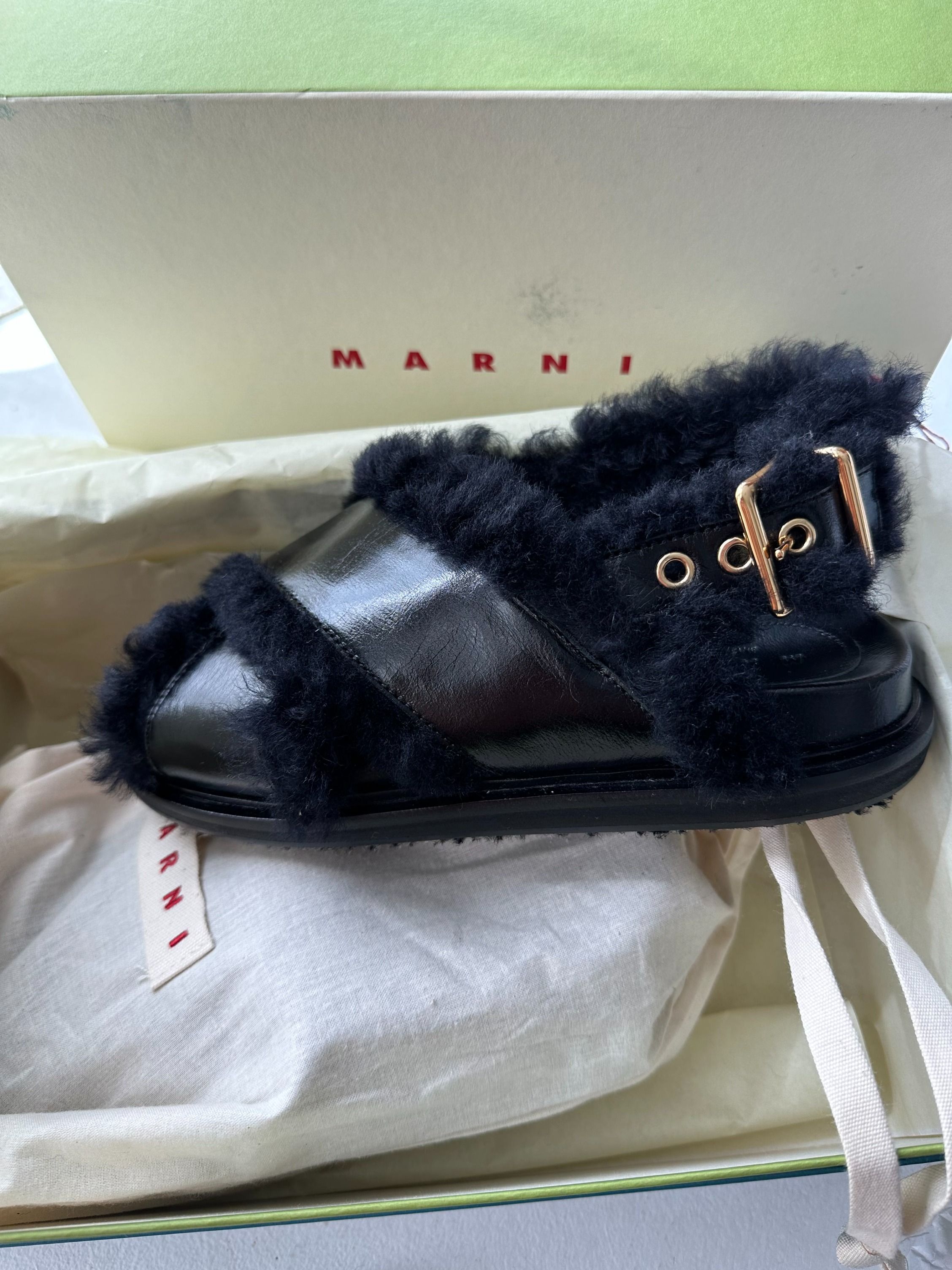 Marni shop fur sandals