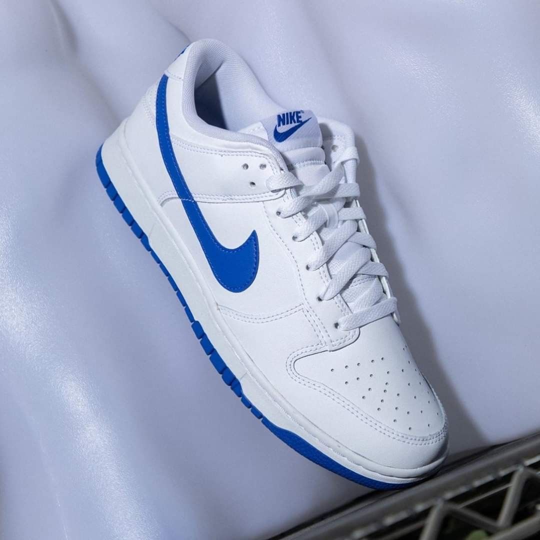 dunk low white royal red
