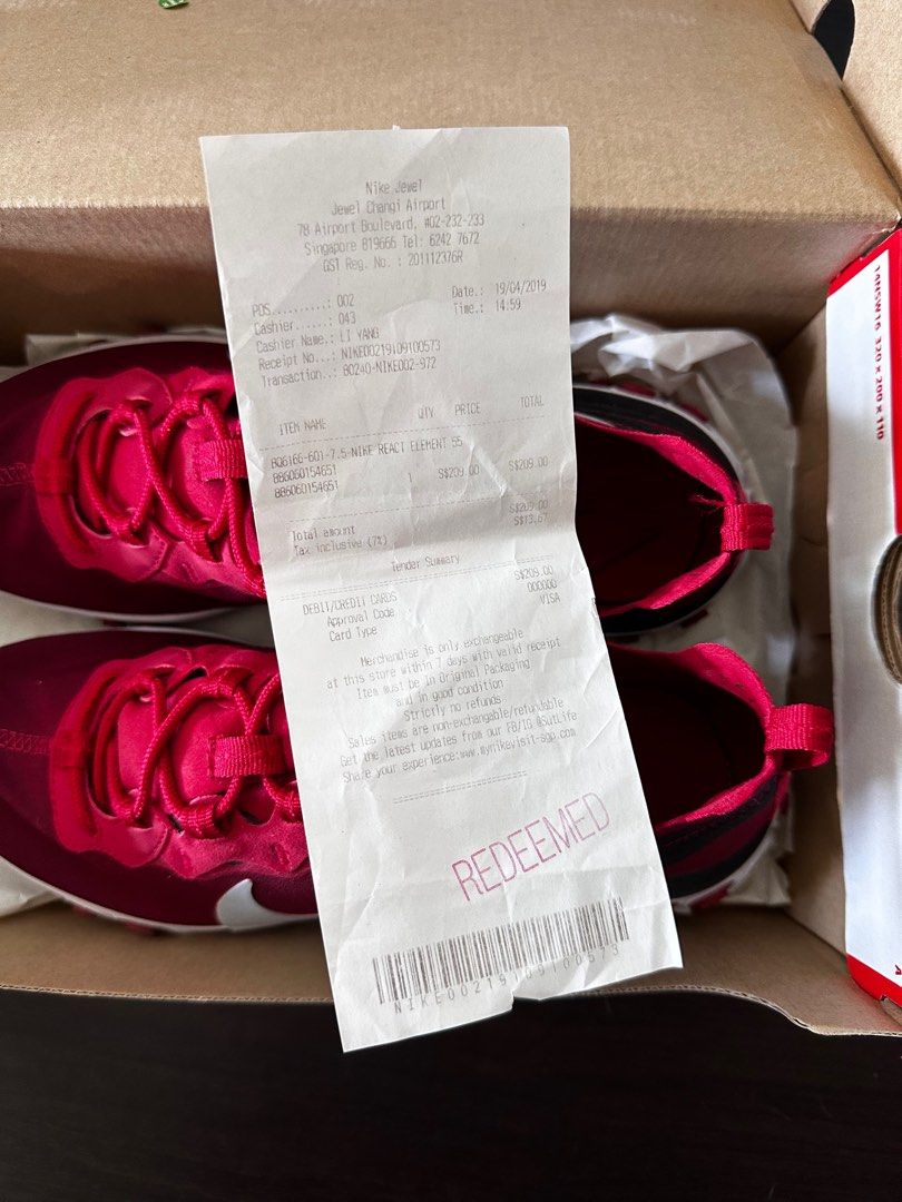 Nike React Element 55 Red Women s Fashion Footwear Sneakers on