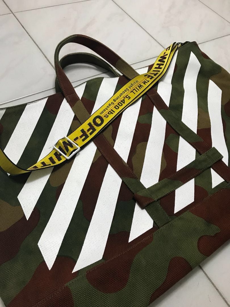 Off white clearance camouflage tote bag