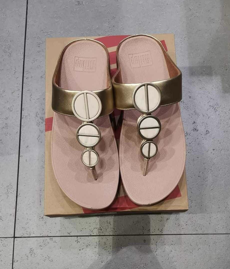 Original Halo Metallic Trim Single Strap Fitflop Sandals Women s