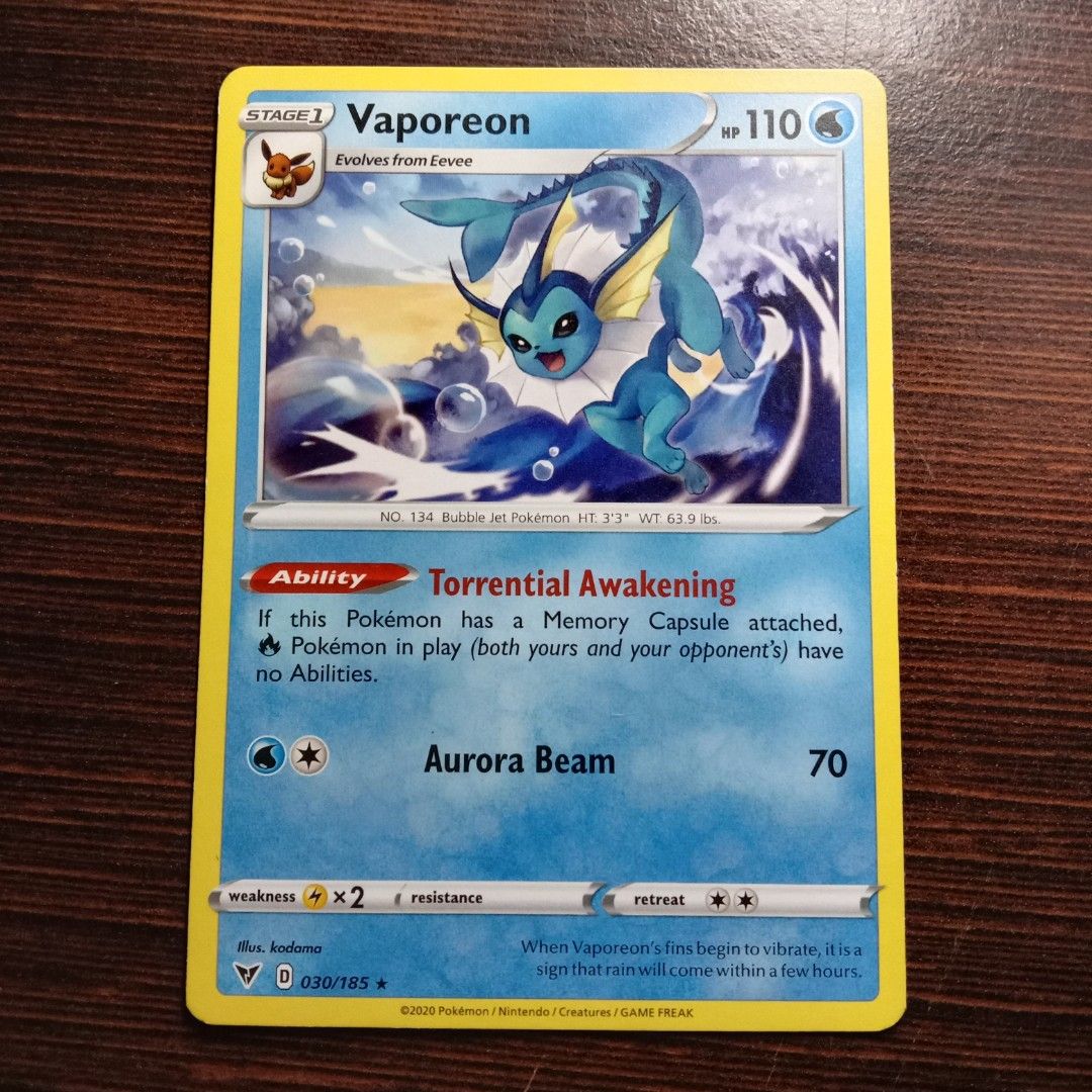 Jolteon Flareon Vaporeon Eevee - Vivid Voltage - Evoltuion Pokemon Card Lot  - Rare 4 Card Set - 047/185-026/185-030/185