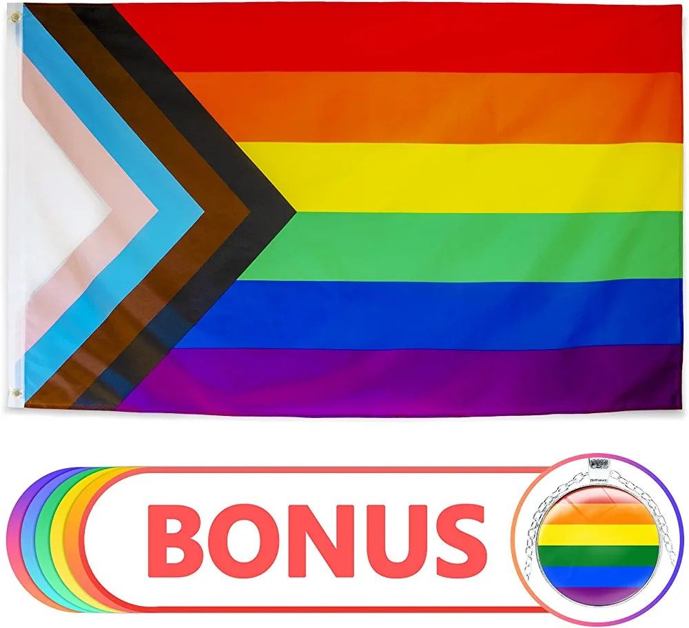 Progress Pride Flag 3x5 Ft Progress Flag Bright Vivid Colors Double Stitched Lgbtq Flag Gay 