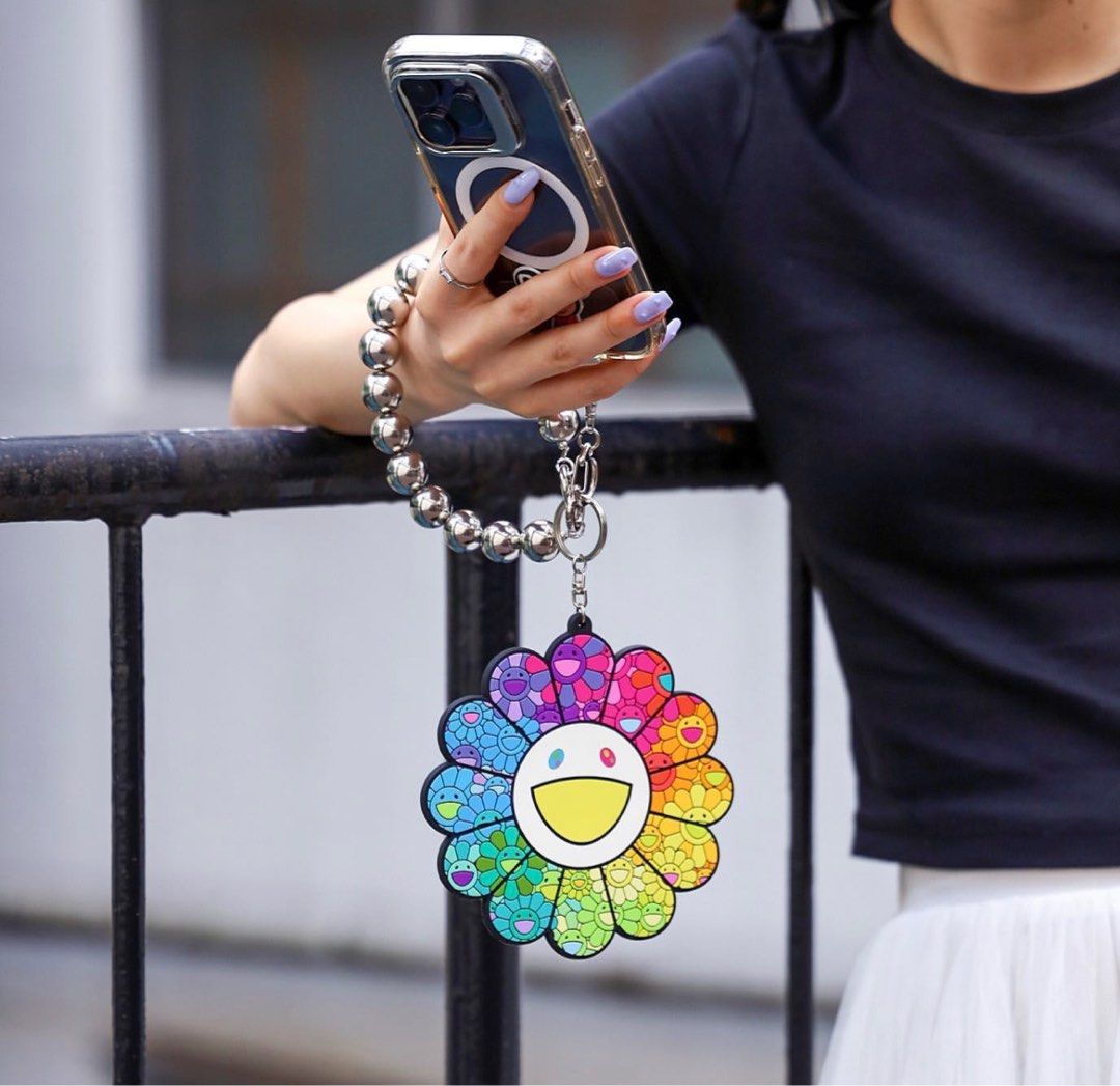 Buy Handmade Takashi Murakami Flower Keychain Rainbow Smile Online in India  