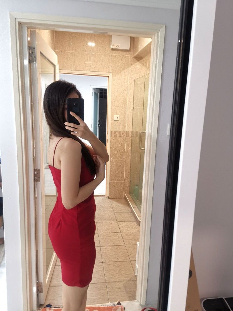 calvin klein white bodycon dress Slit Bodycon Dress // Rich Red – Rocket