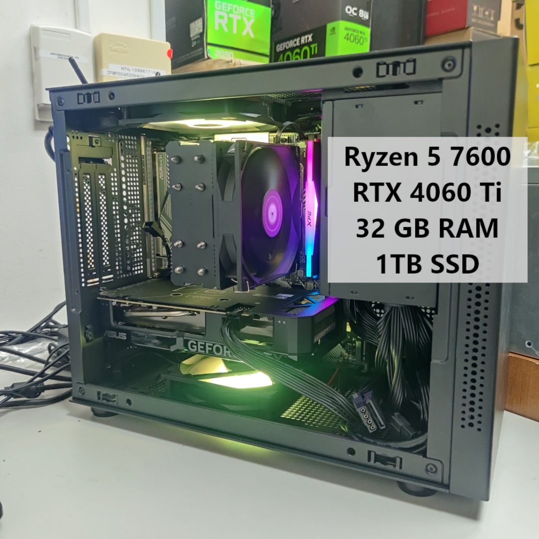 RTX 4060 Ti Ryzen 5 7600 32GB DDR5 RAM 1TB NVMe Gen 4 SSD Brand New ...