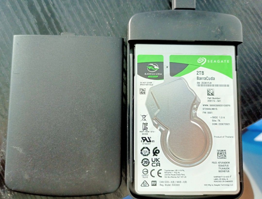 Seagate Barracuda 2TB HDD with external enclosure, Computers & Tech ...