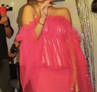 Shop Copper Hot Pink Shirred Top