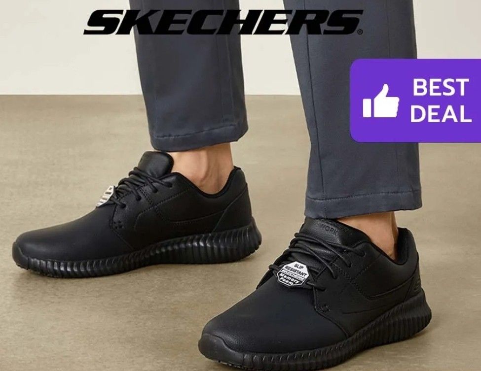 Skechers Men Work Cessnock Slip Resistant Lival Oxford Work Shoes