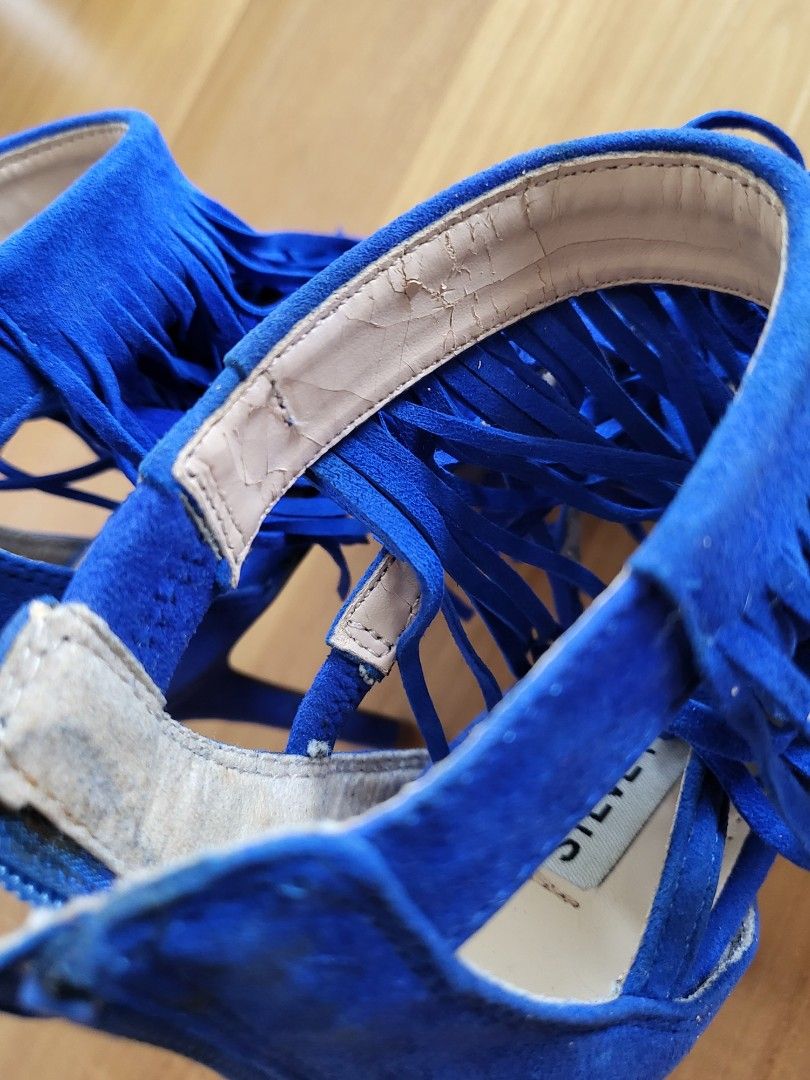 Steve Madden Royal Blue Suede Fringe Heels US Size 5