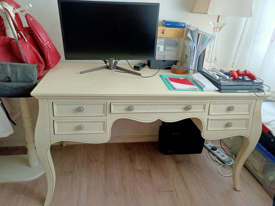 Study Table (Category: Tables & Sets) located in Singapore. Submitted by skktulip (Listing ID 1244599833, Image 1). Description: L138cm x W65 cm x H 79cm Self collection only..