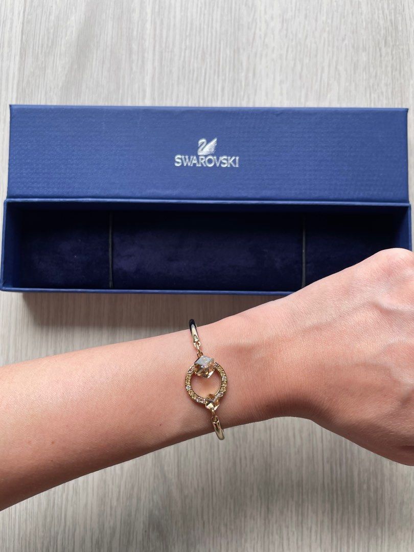 Swarovski geometric bangle on sale