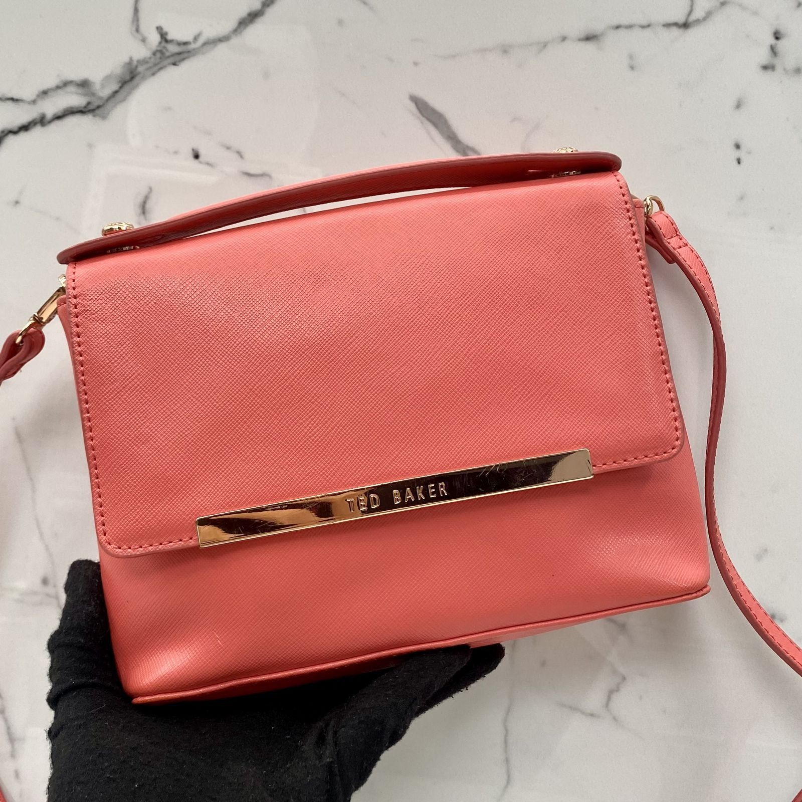 TED BAKER PINK LEATHER 2WAY BAG HANDBAG 227037025 WE Luxury Bags