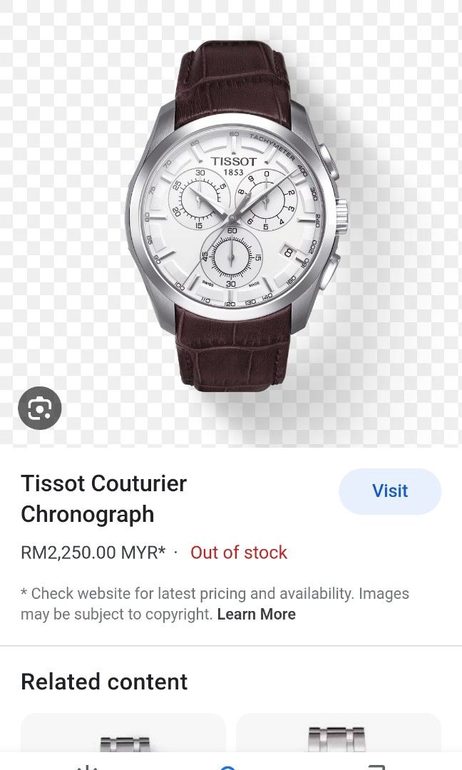 Tissot couturier chronograph price sale
