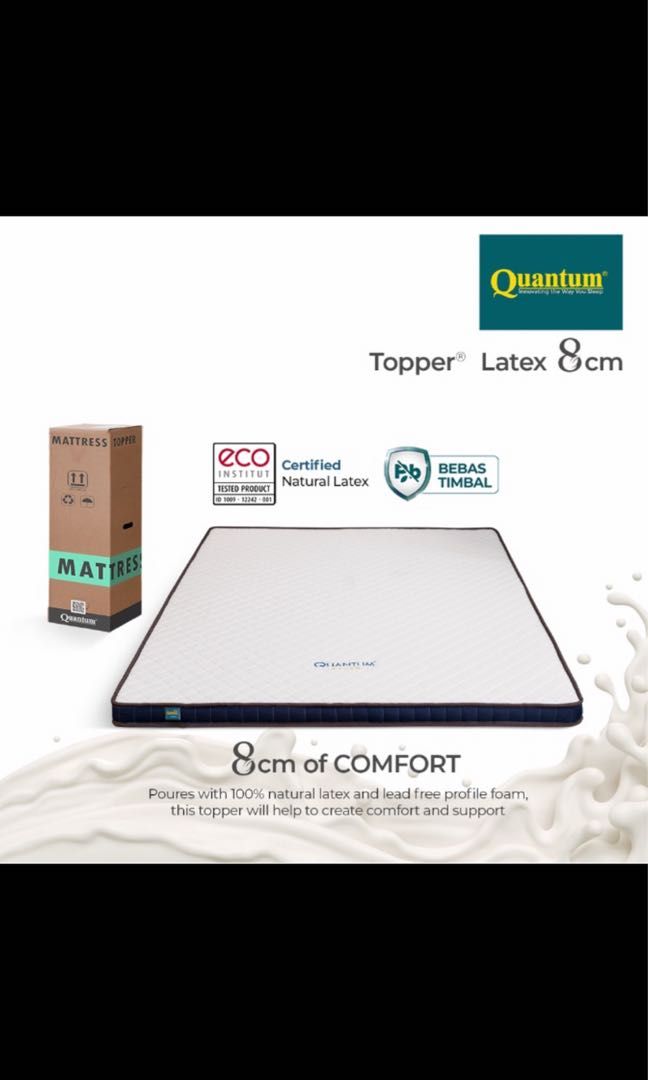 Topper kasur quantum latex 120*200, Perabotan Rumah di Carousell