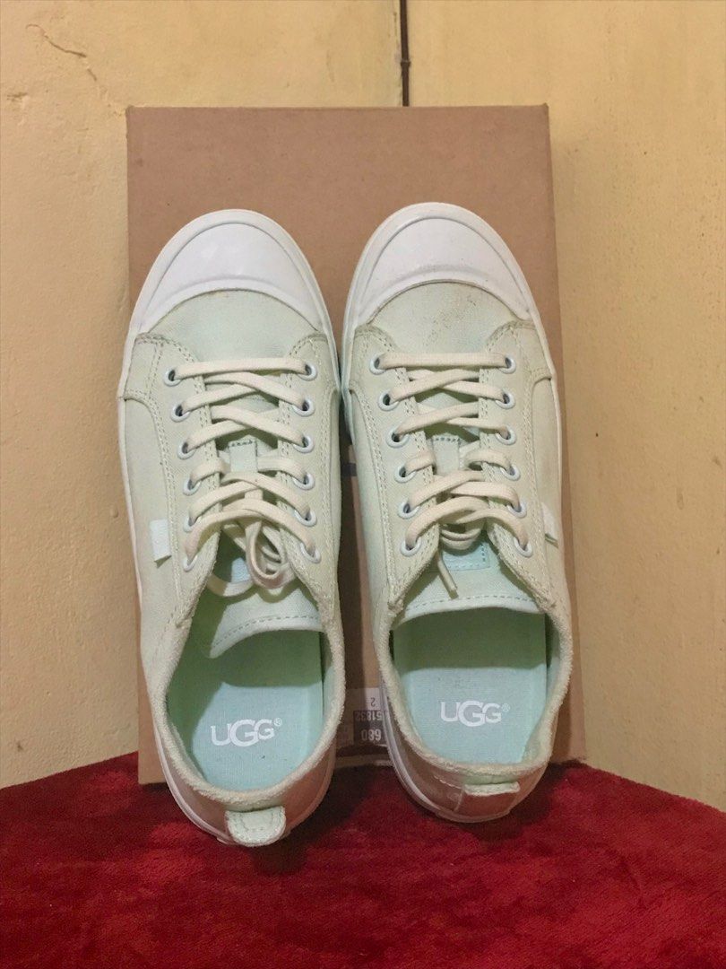 UGG Aries Agave Glow Lace up Canvas Fashion Sneakers Women s