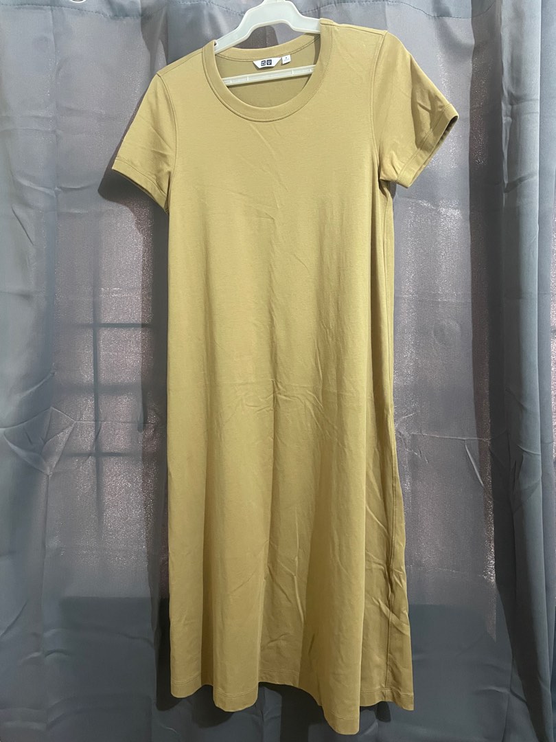 Uniqlo mustard long dress on Carousell