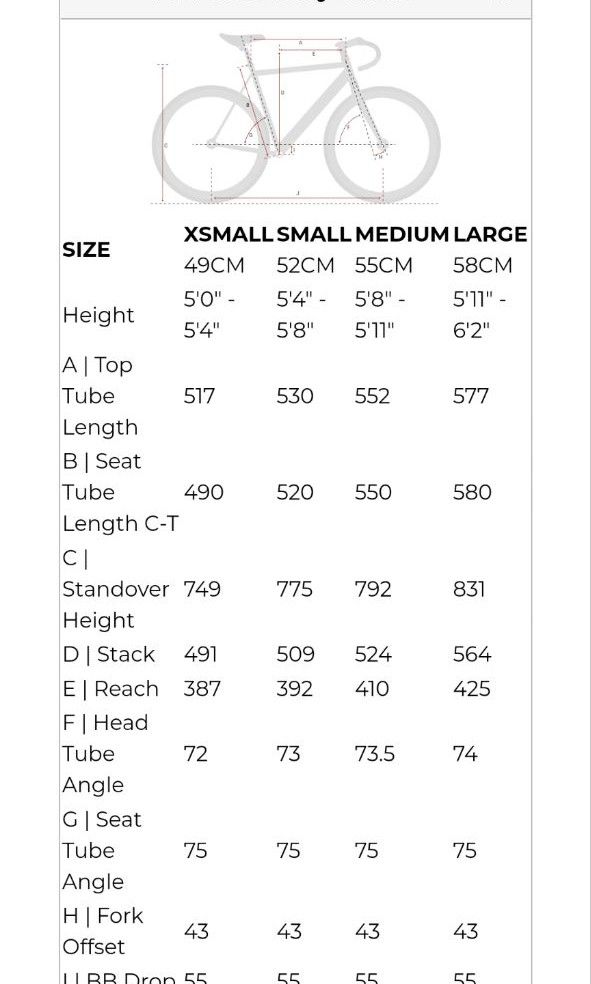 Aventon mataro size chart store