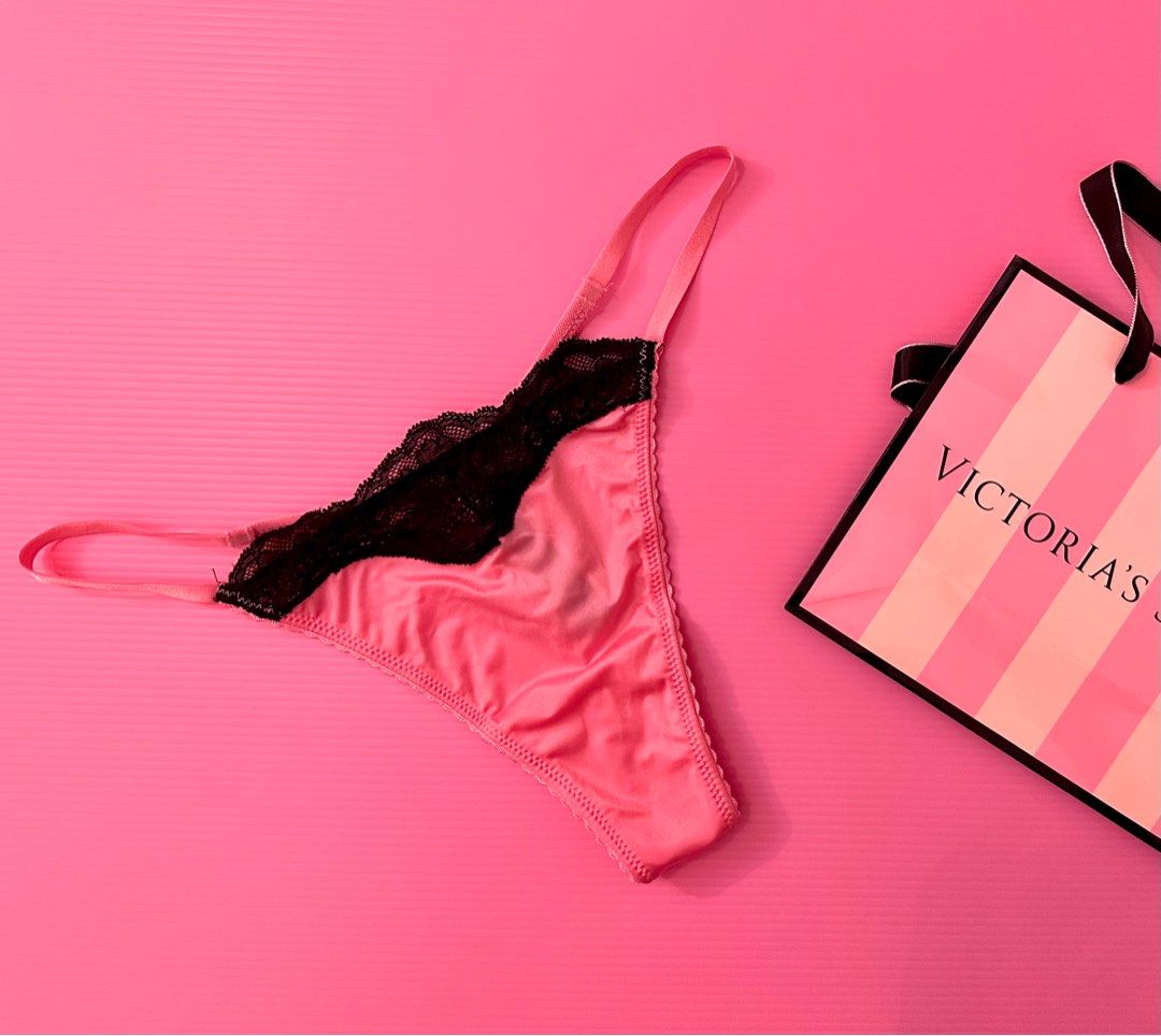 Victoria's Secret Pink Orange Thong Panty, Women's Fashion, New