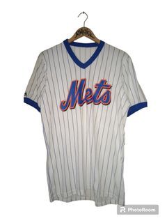Rawlings Vintage New York Mets Pinstripe Jersey Shirt Adult XL