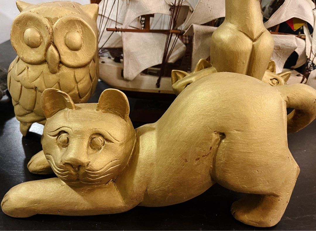 Antique wooden sales cat