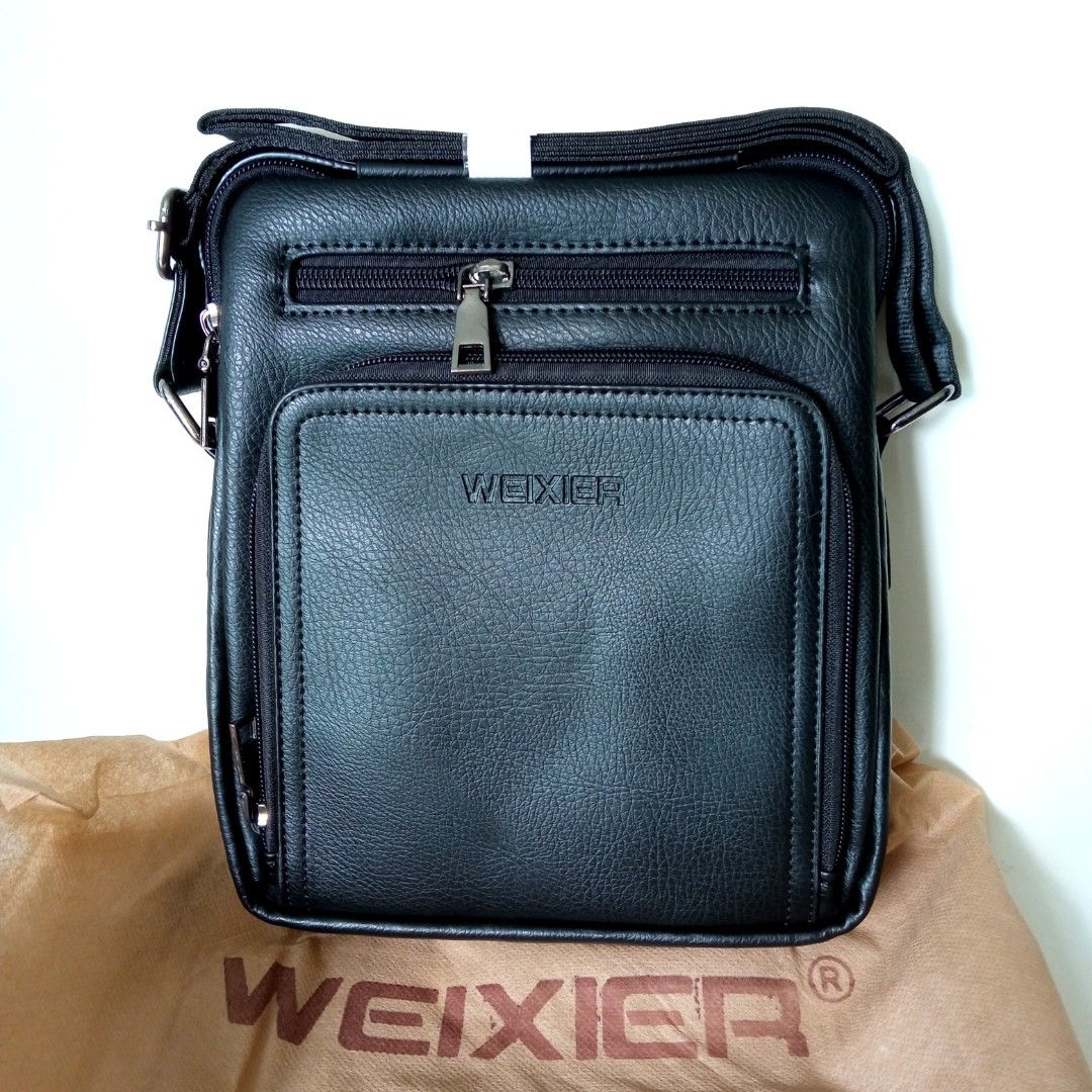 WEIXIER Casual Men Crossbody Bags Pu Leather Messenger Bag Designer Men Handbag Male Shoulder Bags