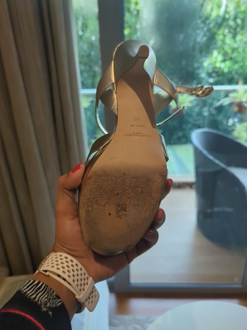 Ysl top gold shoes