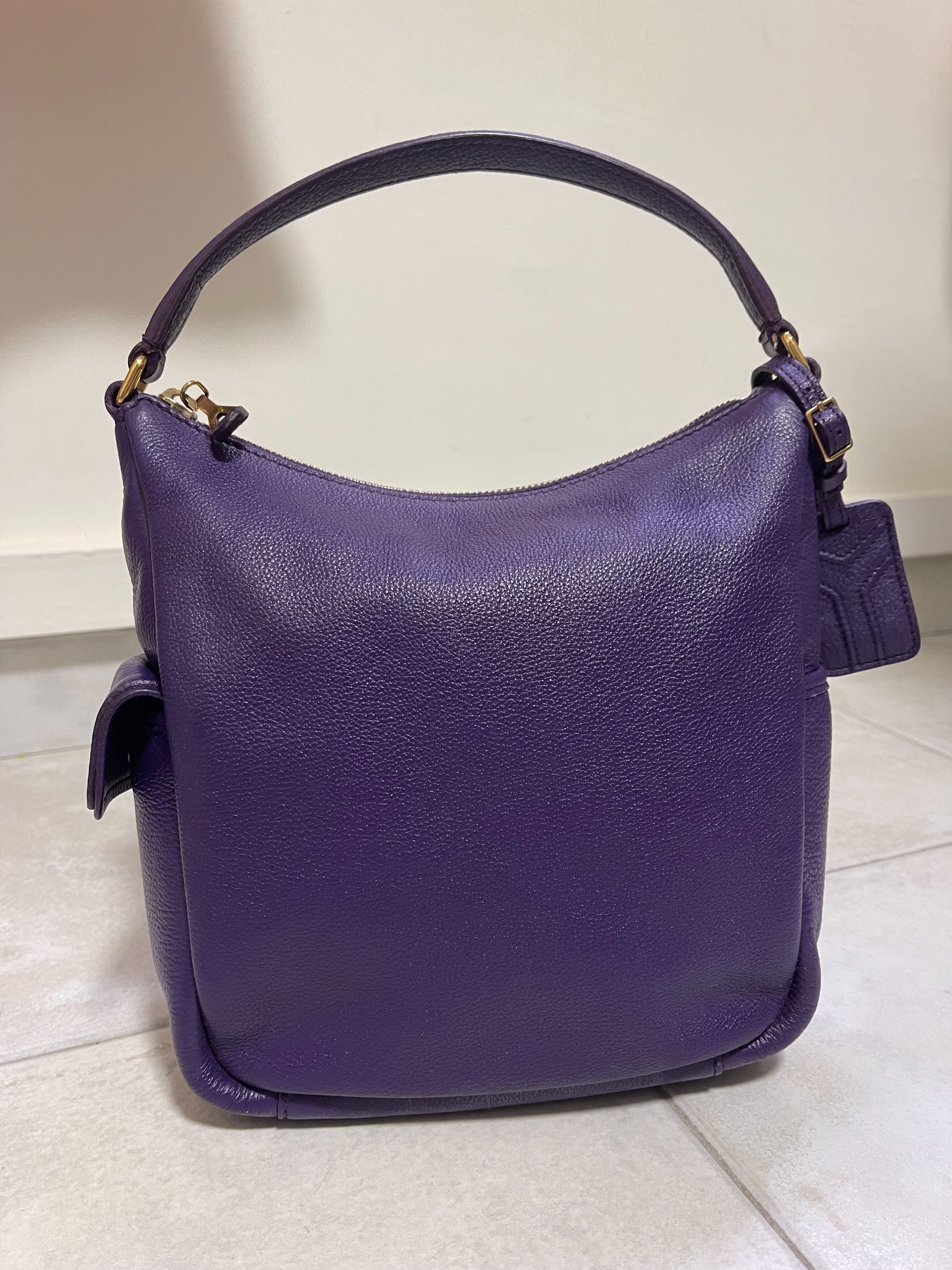 YSL Multy Purple Leather Small Hobo Bag