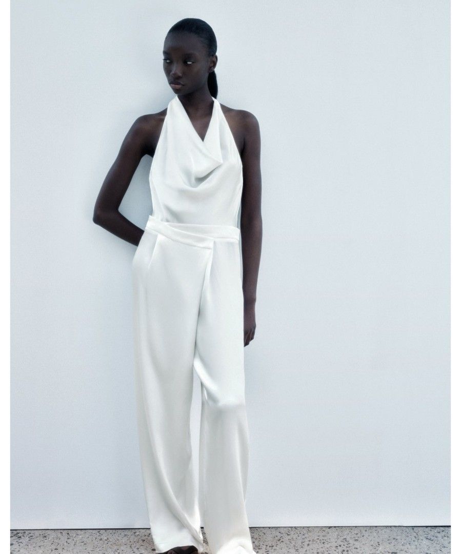Zara TRF White Backless Jumpsuit | Backless jumpsuit, Jumpsuit shopping,  Zara