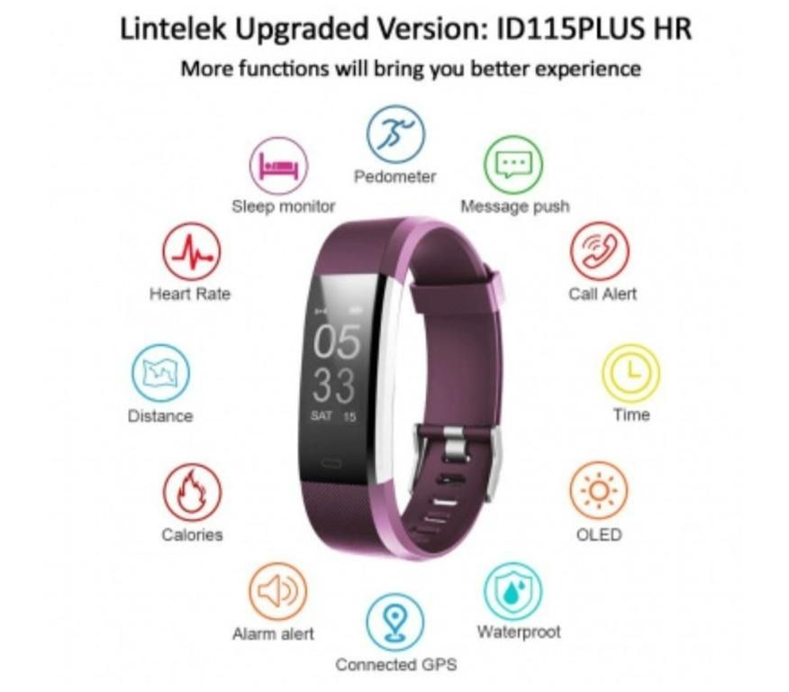 3140A Lintelek Fitness Tracker ID115 Plus HR Fitness Watch with