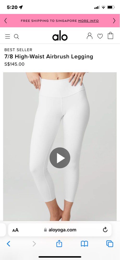 Alo Yoga 7/8 Airbrush Flare Leggings in Ivory, Women's Fashion, Activewear  on Carousell