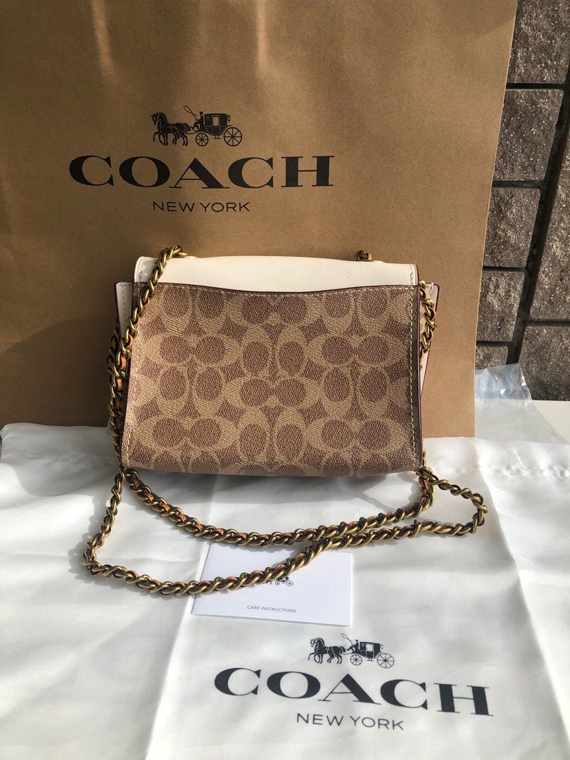 Coach parker in signature canvas best sale with tea rose turnlock