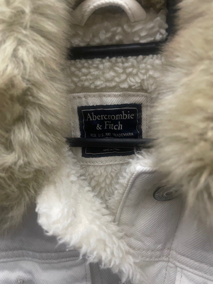 White fur collar sale jacket