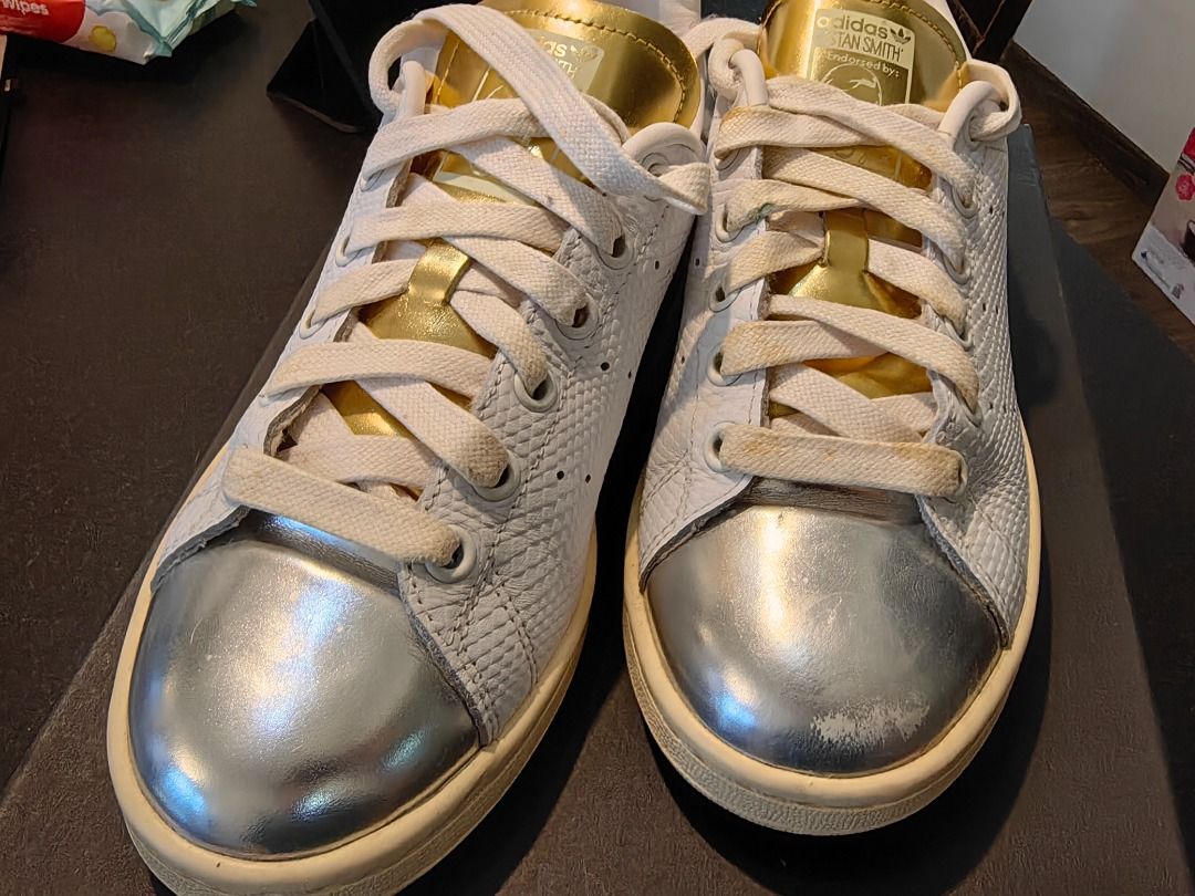 adidas stan smith gold silver