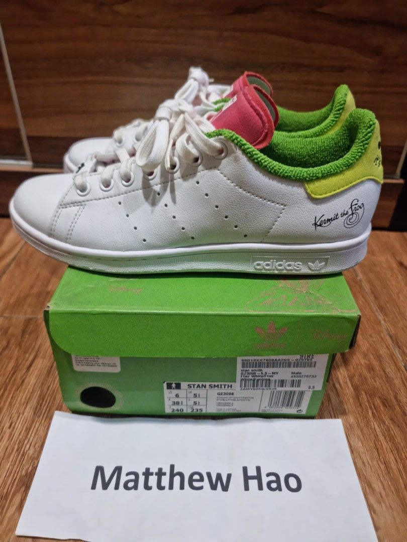adidas gazelle silver green womens Adidas x Disney Kermit Stan Smith